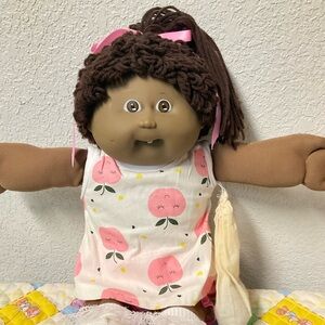 RARE VTG Cabbage Patch Kid AA Girl Brown Poodle Pony Head Mold #5 1987